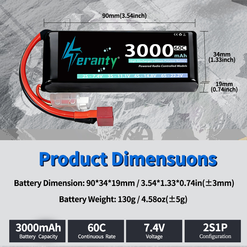 TERANTY 2S 3000mAh Lipo Batter - đánh giá và giá Drone Battery Plate