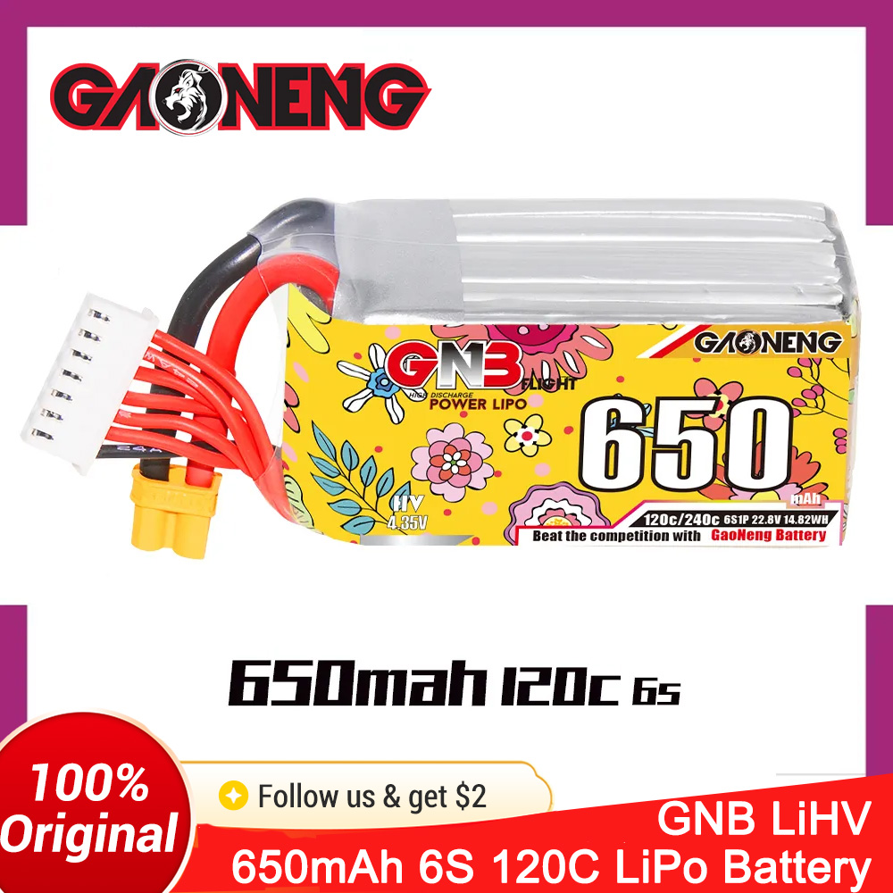 GAONENG 6S 650mAh LiHV 22.8V 1 - đánh giá và giá Drone Battery 6S